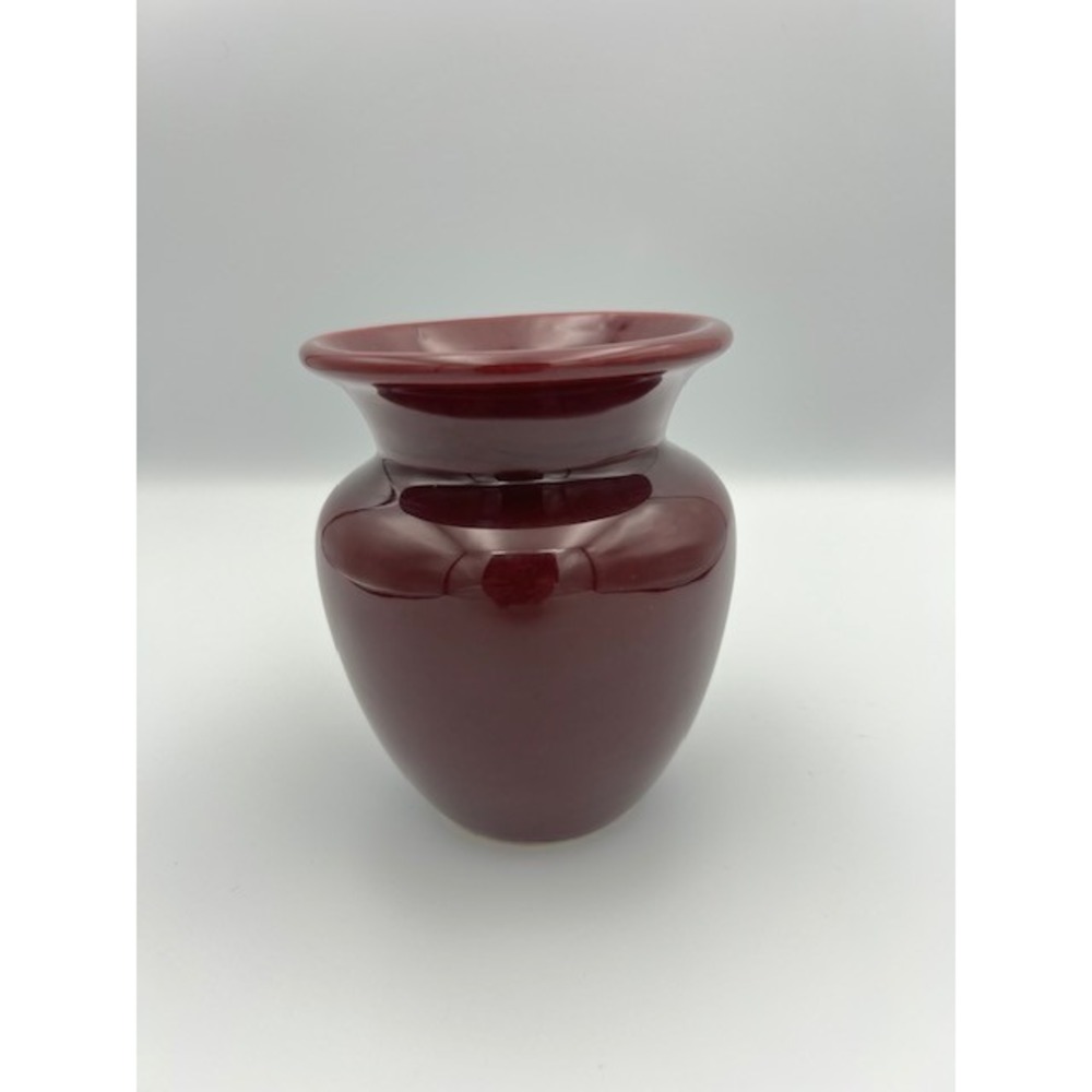 Vintage Royal Haeger USA Burgundy Maroon Glazed Ceramic Bud Vase MCM 5.5in